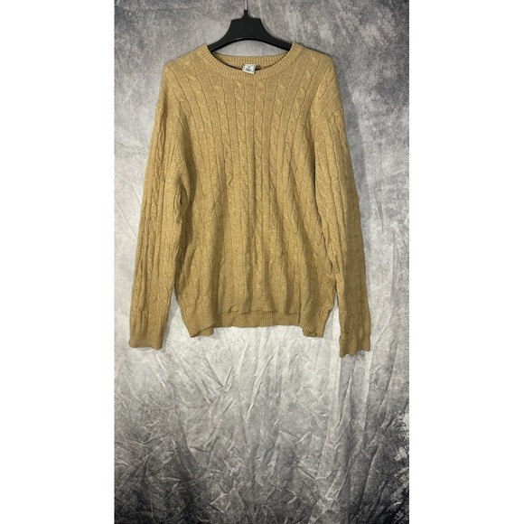 old navy cable knit‎ v neck sweater Vintage 2005 Beige 2XL True XL Stretch Men's - Picture 1 of 13